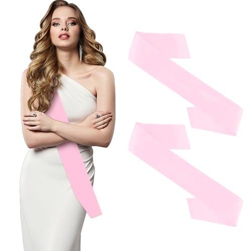 2Pcs Pink Sash Blank Sash Custom Sash Prom Queen Sash Pageant Sash Senior Sash Wreath Sash Bride To Be Sash Satin Sash For Wedding Graduation Birthday Halloween Party Olivia Rodrigo Sash Pink Sashes