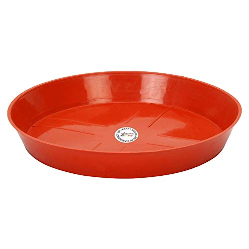 Image of Kraft Seeds 8-inch Garden Balcony Flowering Planter with Bottom Plate /Tray (Red /Terracotta, Pack of & Planter Gamla Bottom Plate /Tray 6 Inches Diameter for Planters (Pack of 10 Pieces) Combo