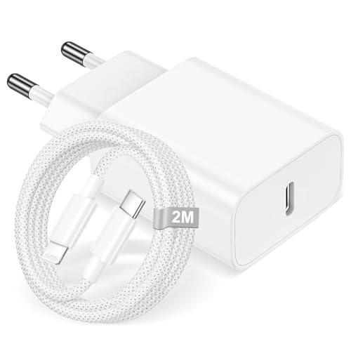 Cargador iPhone Carga Rápida 25W con Cable USB C Lightning 2 Metros Nailon