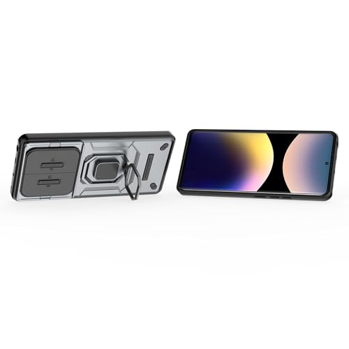 Coque Xiaomi Redmi Note 14 4G protège objectif rayé étui fin béquille gris - 2