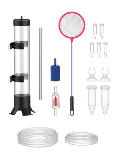 Pawfly Brine Shrimp Hatchery Kit, Baby Brine Shrimps Eggs Hatching Set, Shrimp Egg Incubator, Hose, Artemia Hatchery with Live Shrimps Net, Automatic Feeders, Droppers & More (Air Pump Not Included)
