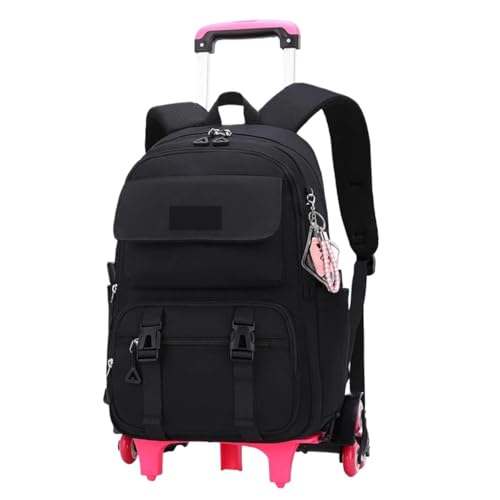 WLIHDB Mochila con Ruedas Mochila Escolar con Ruedas for Adolescentes y niñas, Mochila, for Estudiantes niños, Mochilas Escolares, Bolsas de Viaje para Hombre Y Mujer(Black 6 Wheels)
