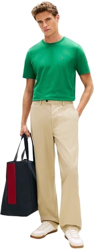 Tommy Hilfiger Herren T-Shirt Kurzarm Seasonal Solid Tee mit Rundhalsausschnitt, Grün (Nouveau Green), M – Ansicht 1