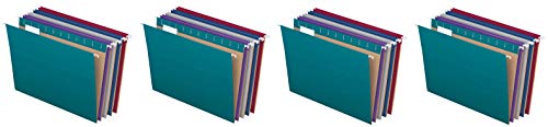 Pendaflex Recycled Hanging File Folders, Letter Size, Assorted Jewel-Tone Colors, Two-Tone for Foolproof Filing, 1/5-Cut Tabs, 25 Per Box (81667) (F?ur ???k)
