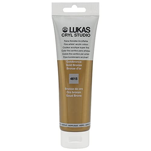 Lukas CRYL Studio Artist Acrylic Paint, Metallic Gold Bronze, 125 ml Tube - High Pigment Acrylic Paints for Canvas Painting, Large Scale Works - Medium-Viscosity, Water-Mixable, Fast Drying