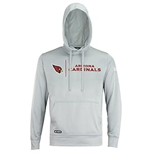 New Era NFL Men’s Cool Grey Gametime Pullover Performance Hoodie, Pro Football Sweatshirt, Arizona Cardinals, Large