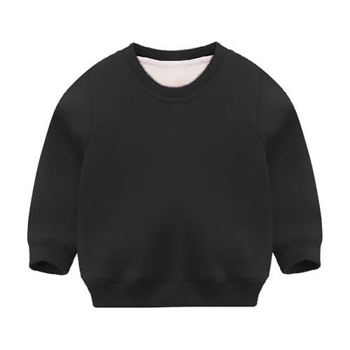 Fleece Pullover for Kids Winter Long Sleeve Oversized Crewneck Sweatshirts Girls Boys Warm Solid Thermal Fall Clothes