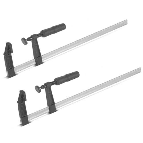 STAHLWERK Schraubzwinge 80x500 mm 2er Set | kraftvolle Klemmzwinge aus Stahl und Kunststoff | F-Zwinge zum Fixieren von Werkstücken |stabile Zwinge mit Spannweite 500 mm Spanntiefe 80 mm