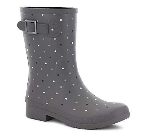 Image of Chooka Women's Waterproof Mid-Height Faux Fur Lined Pull-On Rain Boot | Ladies street style rubber boots, cozy plush interior, built for puddles, comfort insole, styled for every wet rainy day