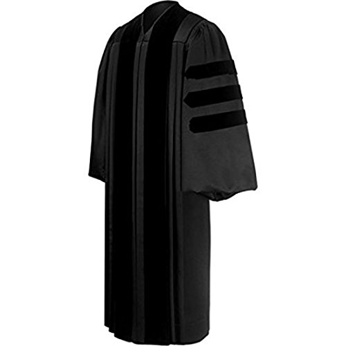 Gradwear Black Pastor/Clergy Robe – Deluxe Fluted Fabric Clergy Robes For Pa.