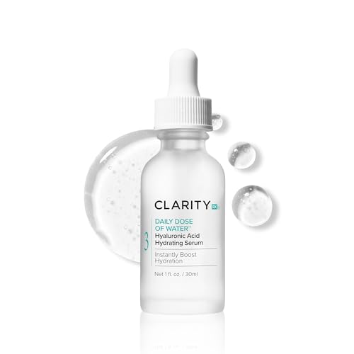 ClarityRx Daily Dose of Water Hyaluronic Acid Serum for Face, Daily Anti Aging Hydrating Serum Treatment for Dry, Dull Skin, Natural & Plant Based