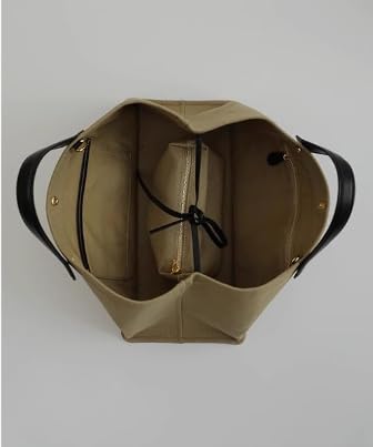 Bolso tote casual de lona con asa de cuero miniatura 7