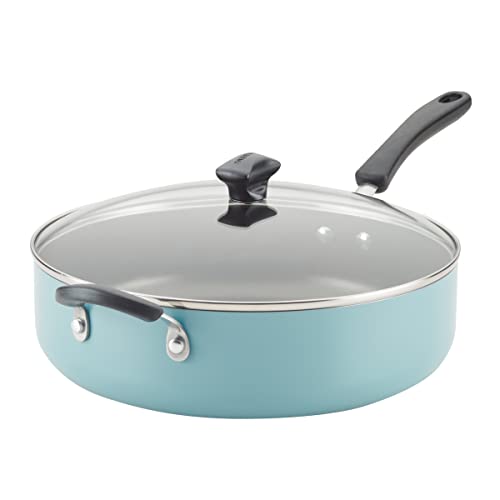 Image of Farberware Cookstart DiamondMax Nonstick Jumbo Cooker with Lid and Helper Handle, Dishwasher Safe, 6 Quart - Aqua