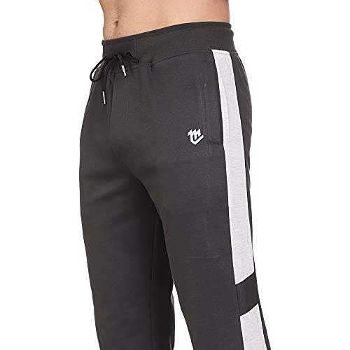 Image of MARK LOUIIS Track Pants for Men: Regular Fit Cotton Blend Lower with 2 Side Zipper Pockets, Back Pocket - Your Go-to for Running, Gym, and Comfortable Style.