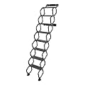 8 Steps Wall-Mounted Attic Ladder, 440lbs Retractable Folding Attic Staircase, Wall Mounted Folding Loft Ladder w/Pull Down System for Factory Buildings Garages & Rooftops (Black)