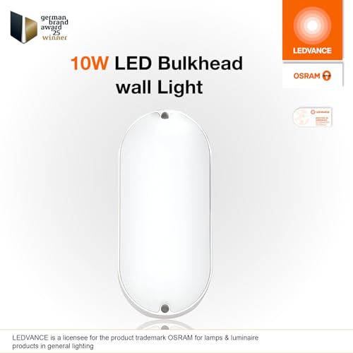 Image of LEDVANCE Osram Bulkhead Light 10W | Outdoor Wall Lights | Terrace Lights | Led Lights for Wall | Outdoor Light for Home, Garden, Porches & Bathrooms | Cool White - Pack of 4