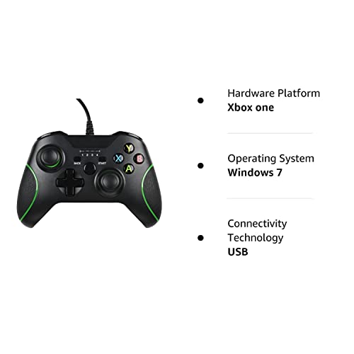Controle Zamia para Xbox One, controle melhorado com fio para Microsoft Xbox One/X/S/Elite (preto)