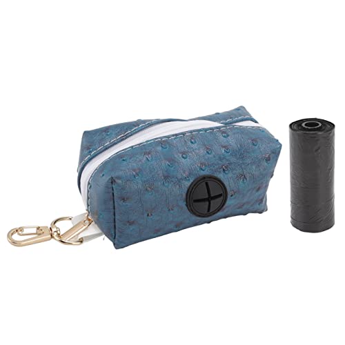 Soporte de bolsas de caca con cremallera Practical Conveniente dispensador de bolsas de desecho para perros para mascotas al aire libre (Azul)