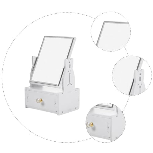 Espejo de maquillaje de escritorio con cajón ibasenice miniatura 3