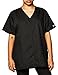 Cherokee Women's Workwear Scrubs Snap Front V-Neck Top, Black, 3X-Large