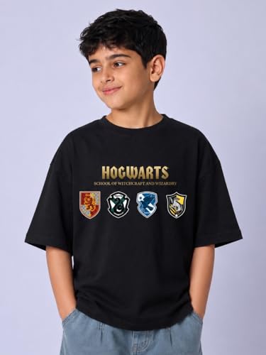 Image of Nap Chief Kids Official Harry Potter Printed Cotton T-Shirt | Casual Wear Tee for Boys & Girls