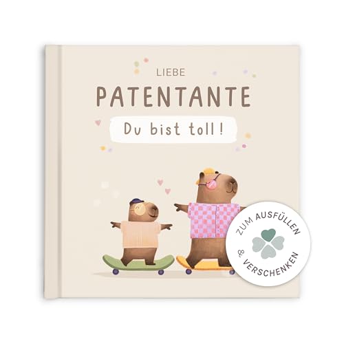 mintkind® Geschenkbuch Patentante Du bist toll – illustriertes Buch von Patenkind für Patentante mit Sprüchen und Ausfüllseiten – persönliches Geschenk zum Geburtstag, zu Weihnachten oder einfach so