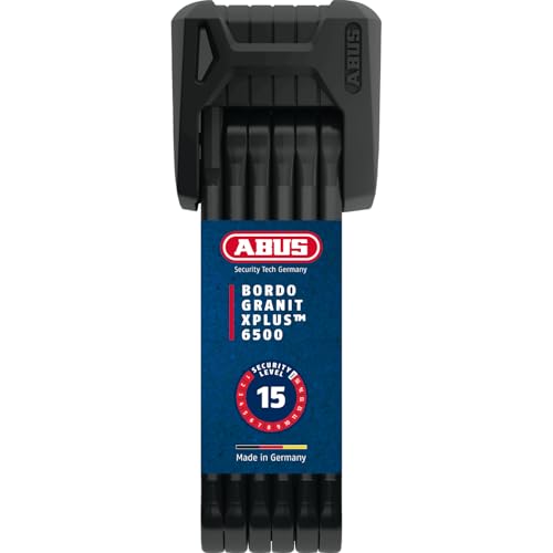 ABUS Bordo Granit XPlus 6500/85 ST candado plegable con bolsa para candado   Candado de bicicleta de acero endurecido   Nivel de seguridad 15   85 cm   Negro