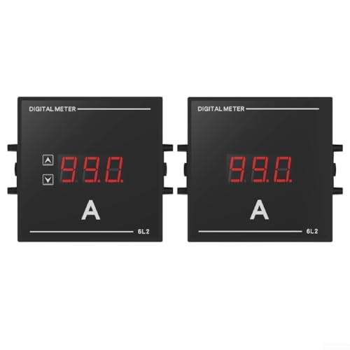 Amperímetro digital de CA tipo 6L2 para montaje en panel en entornos de CA 220 V 380 V, monitoreo de corriente en tiempo real con pantalla LED retroiluminada (B)