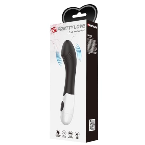 Vibromasseur féminin en silicone noir point G imperméable 30 fonctions cm 19