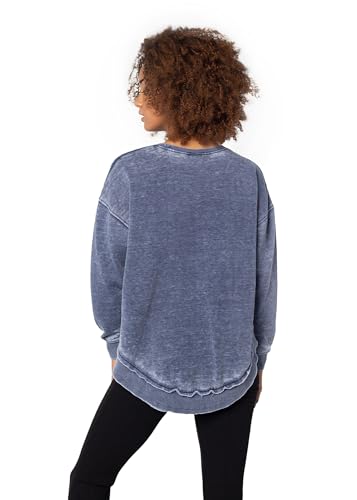 Sudadera Burnout Azul Mujer Talla M Pullover Casual Ropa de Algodón Cómoda 3