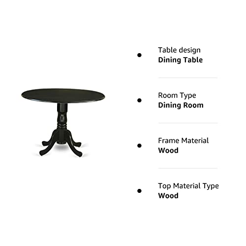 image for East West Furniture DLT-BLK-TP Dublin Modern Kitchen Table - a Round D