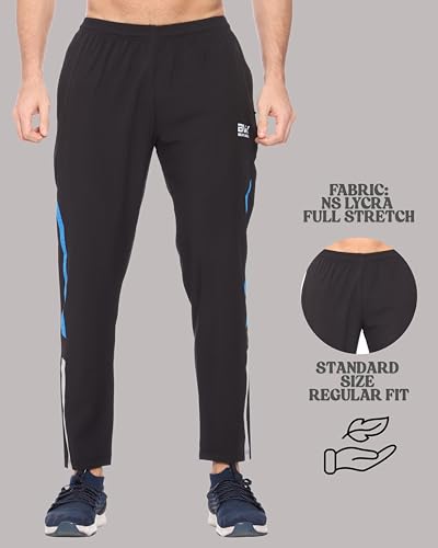 Image of Men's Ns Lycra Spandex Mixx Polyester Sports Trackpants with Both Side Zipper Pockets