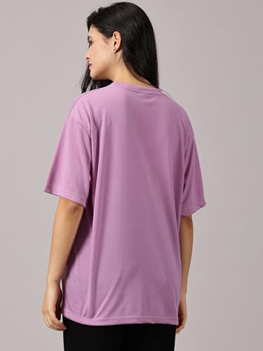 Image of RodZen Oversized Fit Half Sleeves Round Neck Textured Polycotton T-Shirt for Women /Girls (Pack of 2)