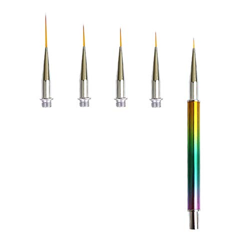 Waldd Nail Art Liner Brushes Nail Design Brush Pen Nail Dotting Painting Drawing Pen with 4 Replacement Heads