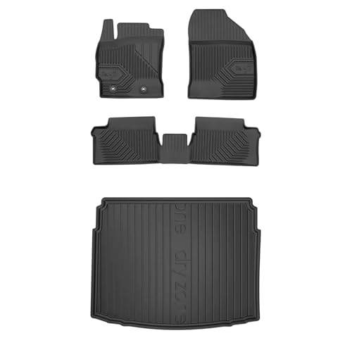 MOTOS Kit de Tapis de Voiture et de Tapis de Coffre en Caoutchouc pour Toyota Auris II 2012-2018 Améliorez Votre Confort de Voyage avec Tapis antidérapant...