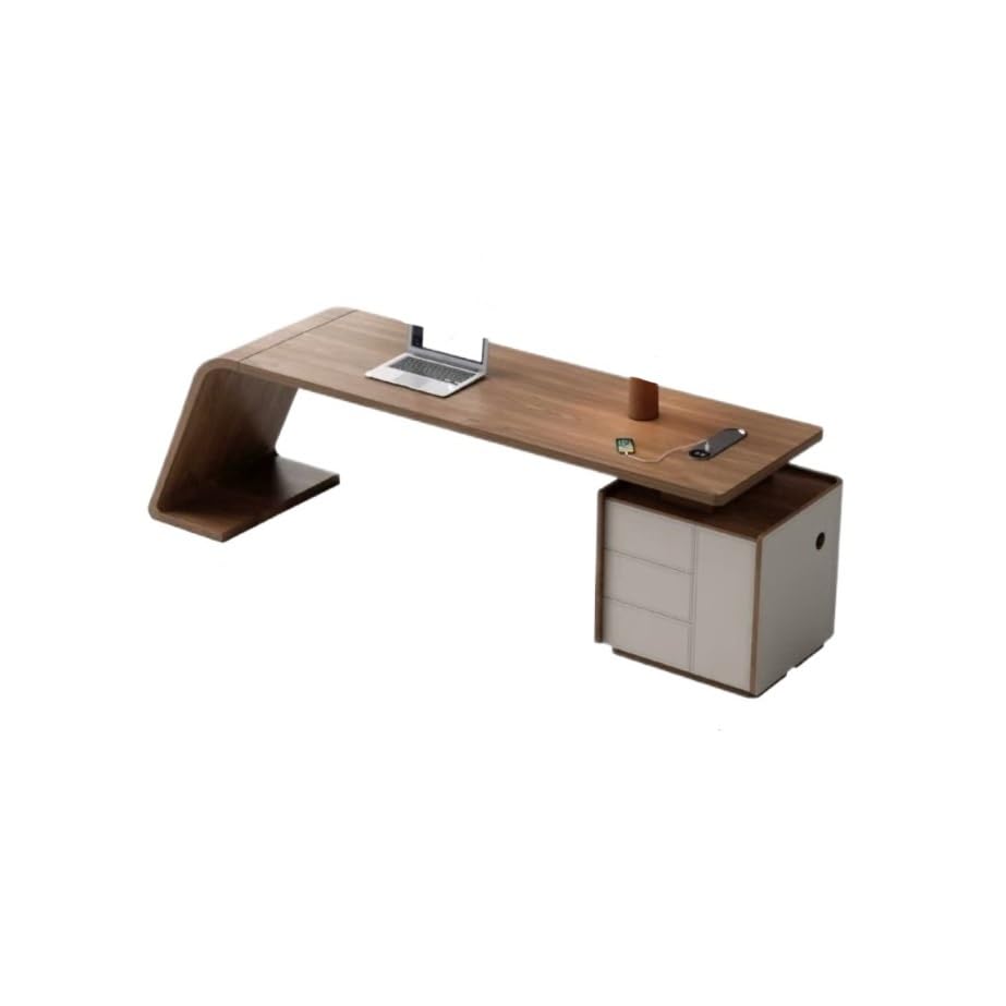 GFHTRELY Escritorio minimalista de madera maciza para computadora, mesa de trabajo para jefe, moderno, para sala de estar, estudio, mesa de computadora, adecuado para mesa de juegos de empresa y hogar