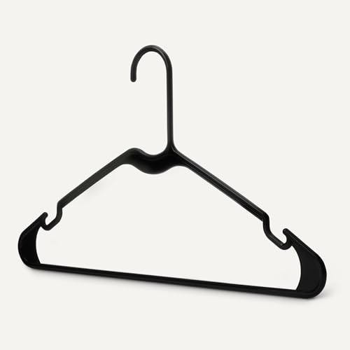 Amazon Basics Plastic Clothes Hangers, Adult Size, Black, Pack of 50 - Image 4