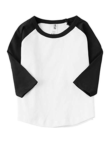 Image of Hat and Beyond Kids Raglan Jersey Child Toddler Youth Uniforms 3 /4 Sleeves T Shirts