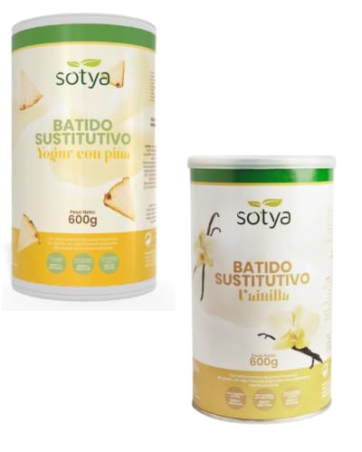Batidos Saciantes Sustitutivos de Comida para Control de Peso Pack 2 Sabores Yogur con Piña y Vainilla Con Fibra, Proteínas, Vitaminas y Café Verde Dieta Hipocalórica