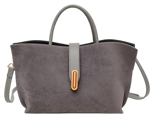 Women Slouchy Suede Tote Shoulder Bag Retro Crossbody Large Satchel Work Purse Bucket Bag Adjustable Strap Work