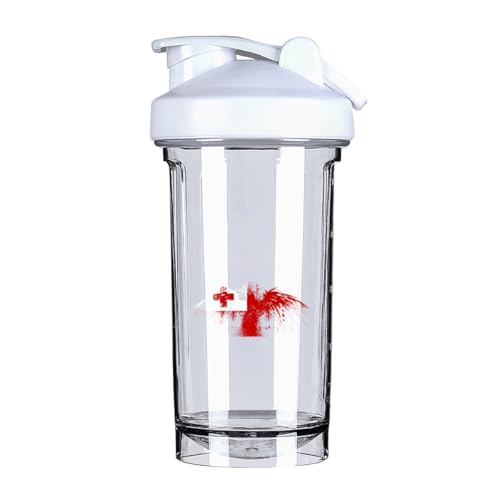 Tonga Tongan Flag 18 Ounce Shaker Bottle Drink Mixer Leak-proof Pre Workout Protein Shakes Meal Replacement Shakes Bottles 500ML/18 Oz White