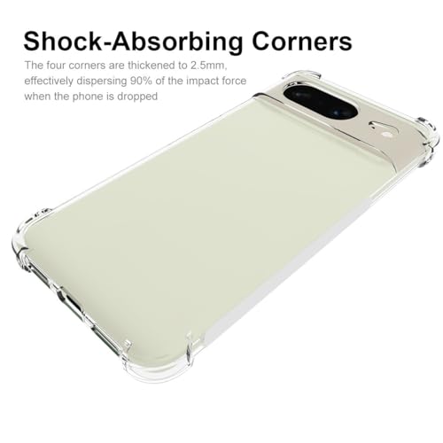 Image of for Google Pixel 8 5G Case,Google Pixel 8 5G Phone Case Clear Transparent Reinforced Corners TPU Shock-Absorption Flexible Cell Phone Cover for Google Pixel 8 5G - Transparent