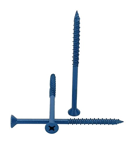 Vis à béton 1/4 x 4 Chenango à tête plate avec foret inclus pour fixations solides - 100 pcs