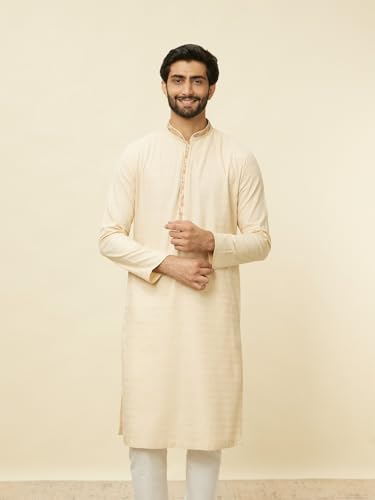 Image of Manyavar Men's Self Design Kurta Pajama Set (2pcs)