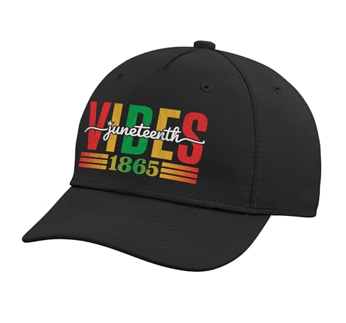 Juneteenth Women Adjustable Printed Baseball Hat Black