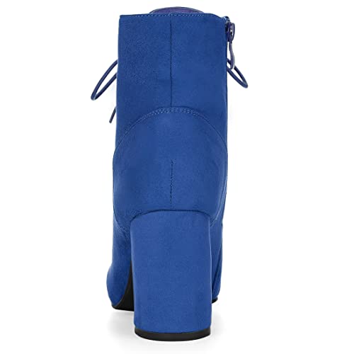 Allegra K Women's Lace Up Chunky Heel Ankle Booties3