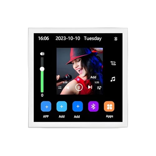 Lckiioy Amplificador de Pared para Cine en Casa con Pantalla Táctil de 4 Pulgadas, Android 10, Eshare, WiFi, Bluetooth, Estéreo Digital, Color