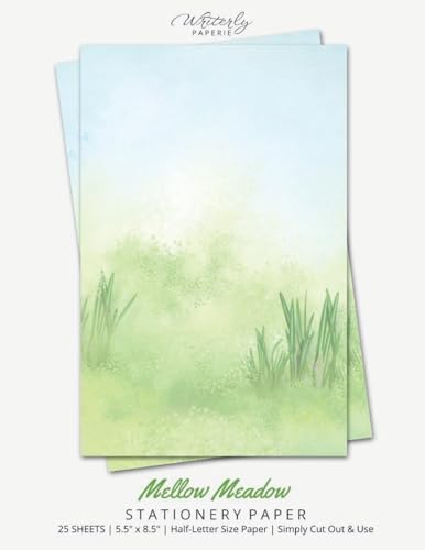 Mellow Meadow Stationery Paper: Half Letter Size Paper, Nature Themed, Letter Writing Paper, 25-sheets image 3