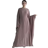 Women Muslim Abaya Dress 1Piece Bat Sleeve Islamic Maxi Robe Fashion Jilbab for Women Eid Kaftan Muslim Robe