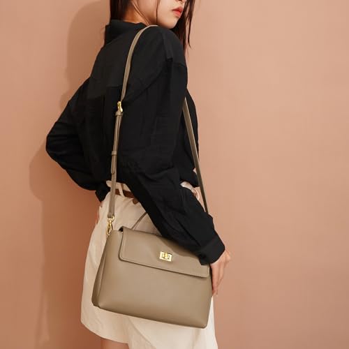 Genuine Leather Crossbody Bags for Women with Top Handle，Messenger Bag Shoulder Satchel purse with Adjustable Strap2